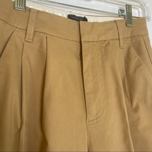 Vineyard Vines Martha's Vineyard Pleated High Rise Wide Leg Trouser Chino Pant 0 - Picture 5 of 7